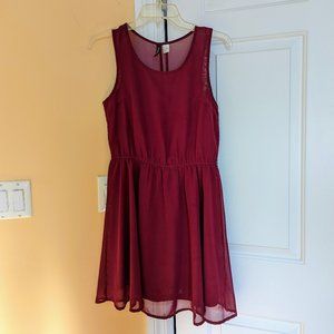 Divided H&M maroon sleeveless dress